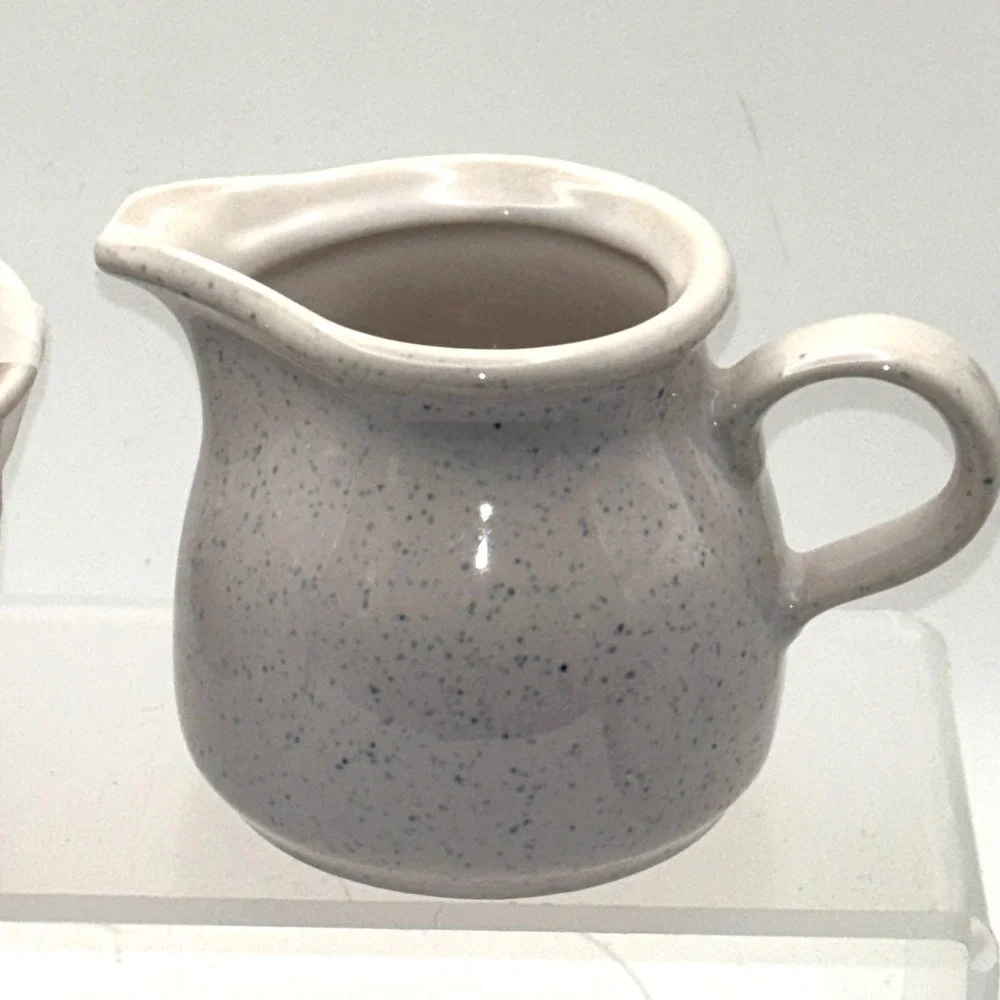 Vintage East German Speckled Creamer & Sugar Bowl‎ Set DDR 1970s Made Germany